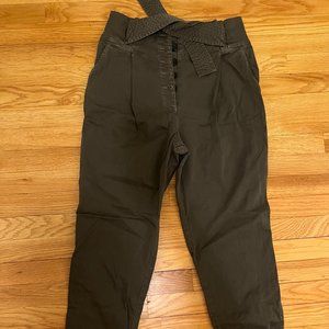 A.L.C. Belted high waist green trousers